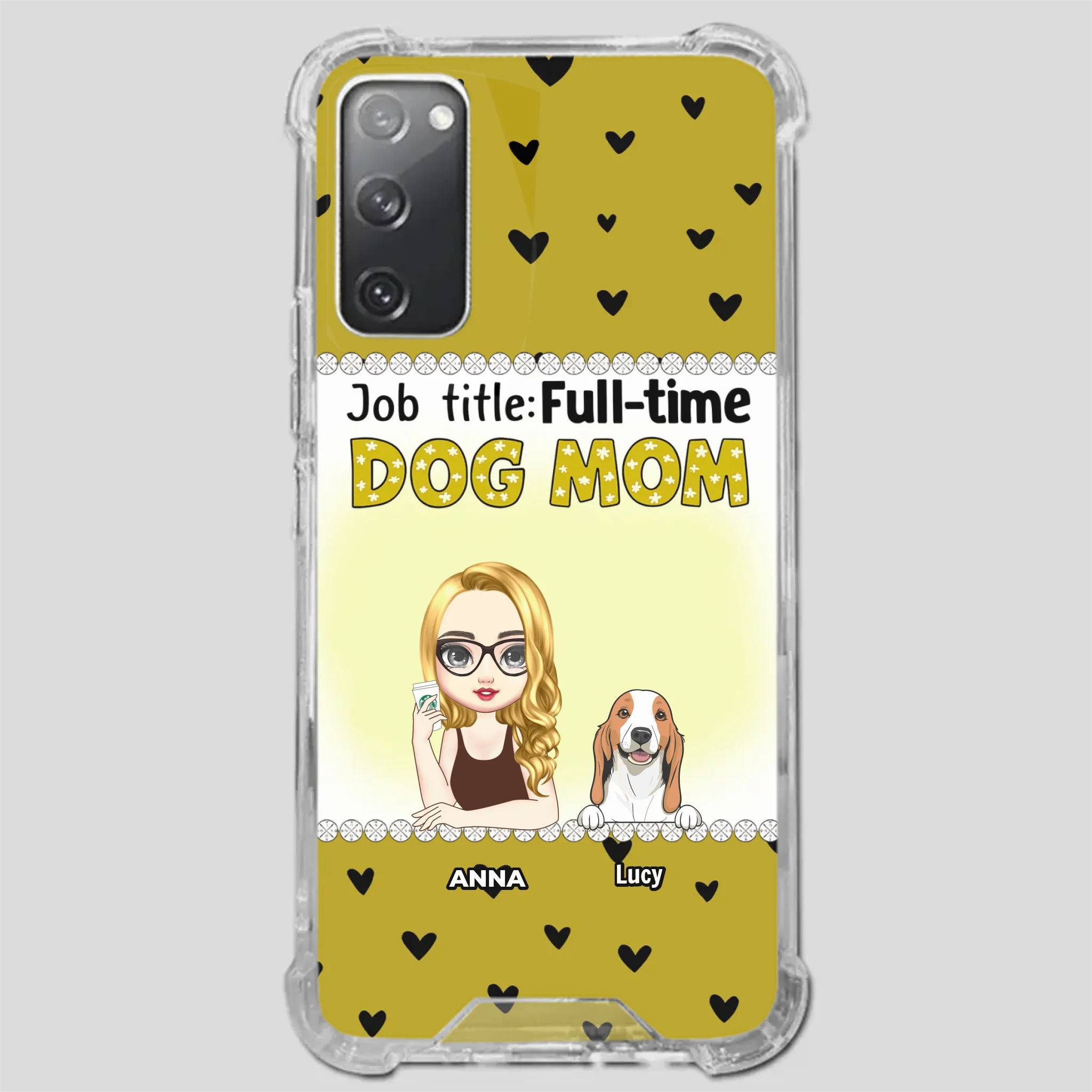 Custom Dog Mom Phone Case with “Full-time Dog Mom” Graphic – Add Your Name - 89Prints