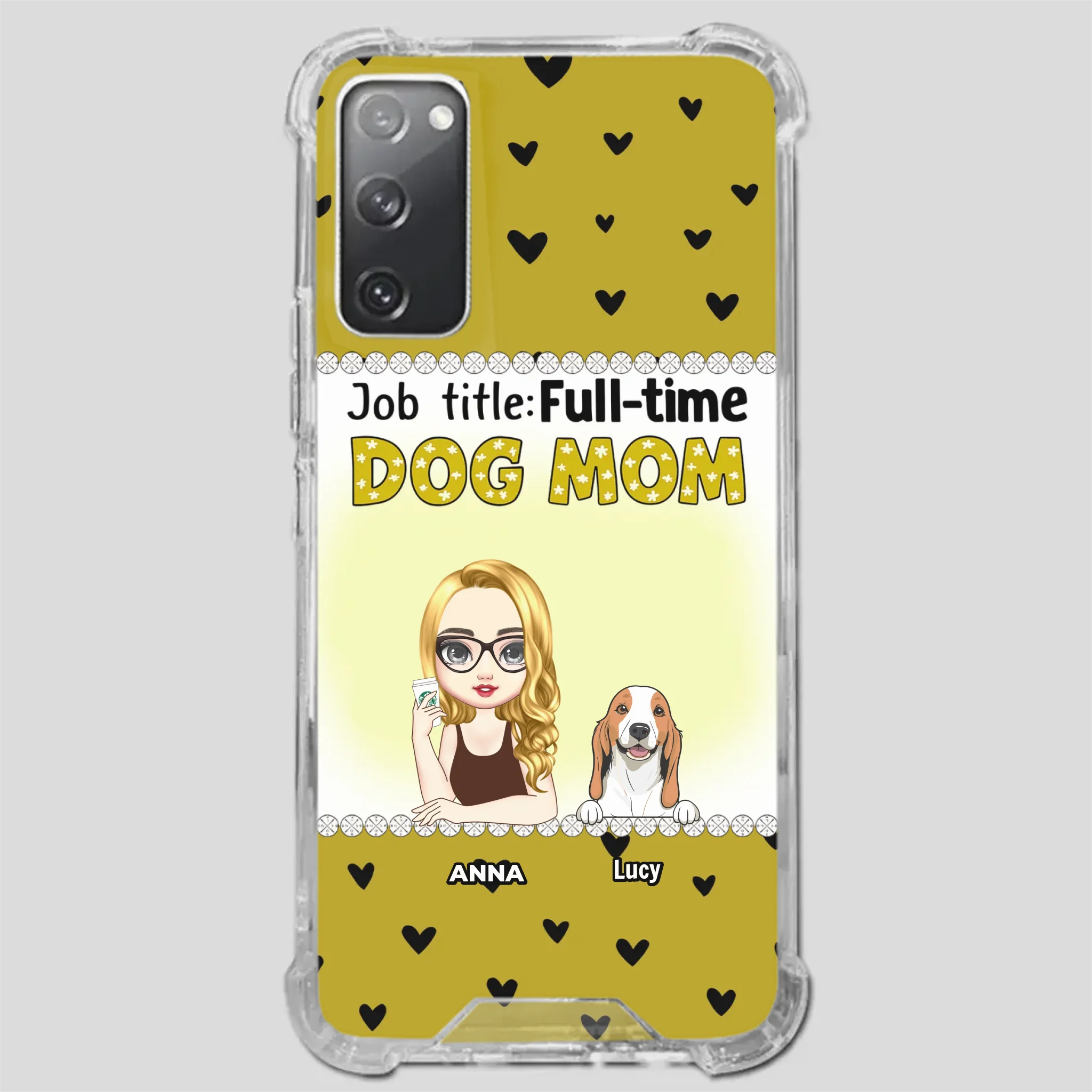 Custom Dog Mom Phone Case with “Full-time Dog Mom” Graphic – Add Your Name - 89Prints