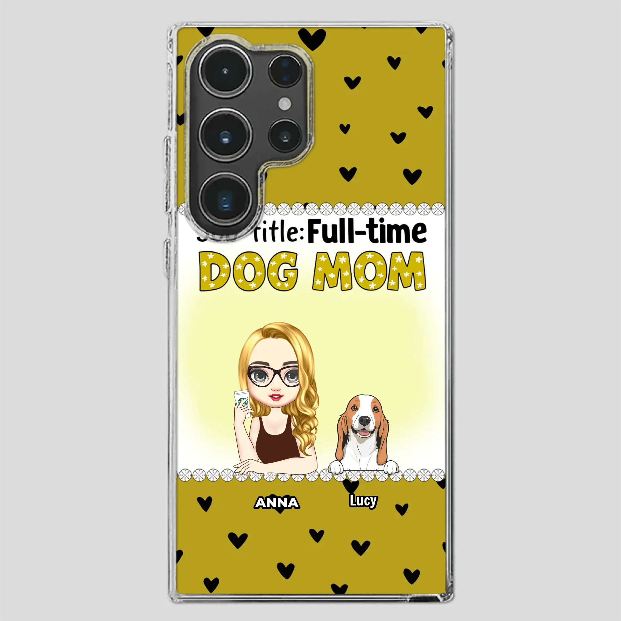 Custom Dog Mom Phone Case with “Full-time Dog Mom” Graphic – Add Your Name - 89Prints