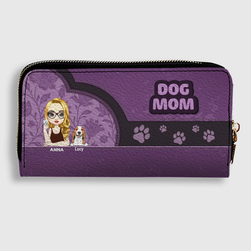 Personalized Pet Lover Wallet for Women – Dog Mom Faux Leather Cartoon Design - 89Prints