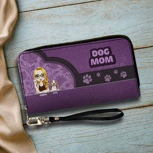 Personalized Pet Lover Wallet for Women – Dog Mom Faux Leather Cartoon Design - 89Prints