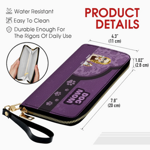 Personalized Pet Lover Wallet for Women – Dog Mom Faux Leather Cartoon Design - 89Prints