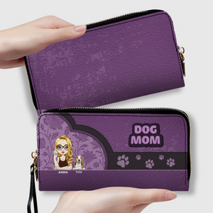 Personalized Pet Lover Wallet for Women – Dog Mom Faux Leather Cartoon Design - 89Prints