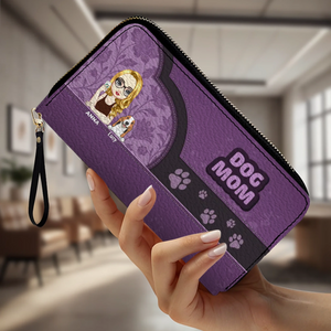 Personalized Pet Lover Wallet for Women – Dog Mom Faux Leather Cartoon Design - 89Prints