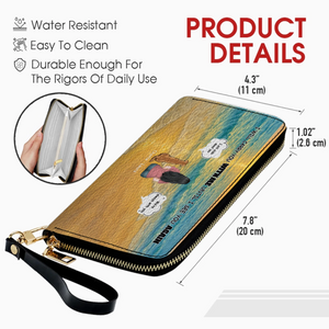 I Will Carry You With Me – Custom Memorial Dog Wallet, Personalized Person & Dog Beach Scene Purse - 89Prints