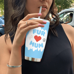 Custom Pet Lover Tumbler – Cartoon Woman with Dog Design, Perfect Gift - 89Prints