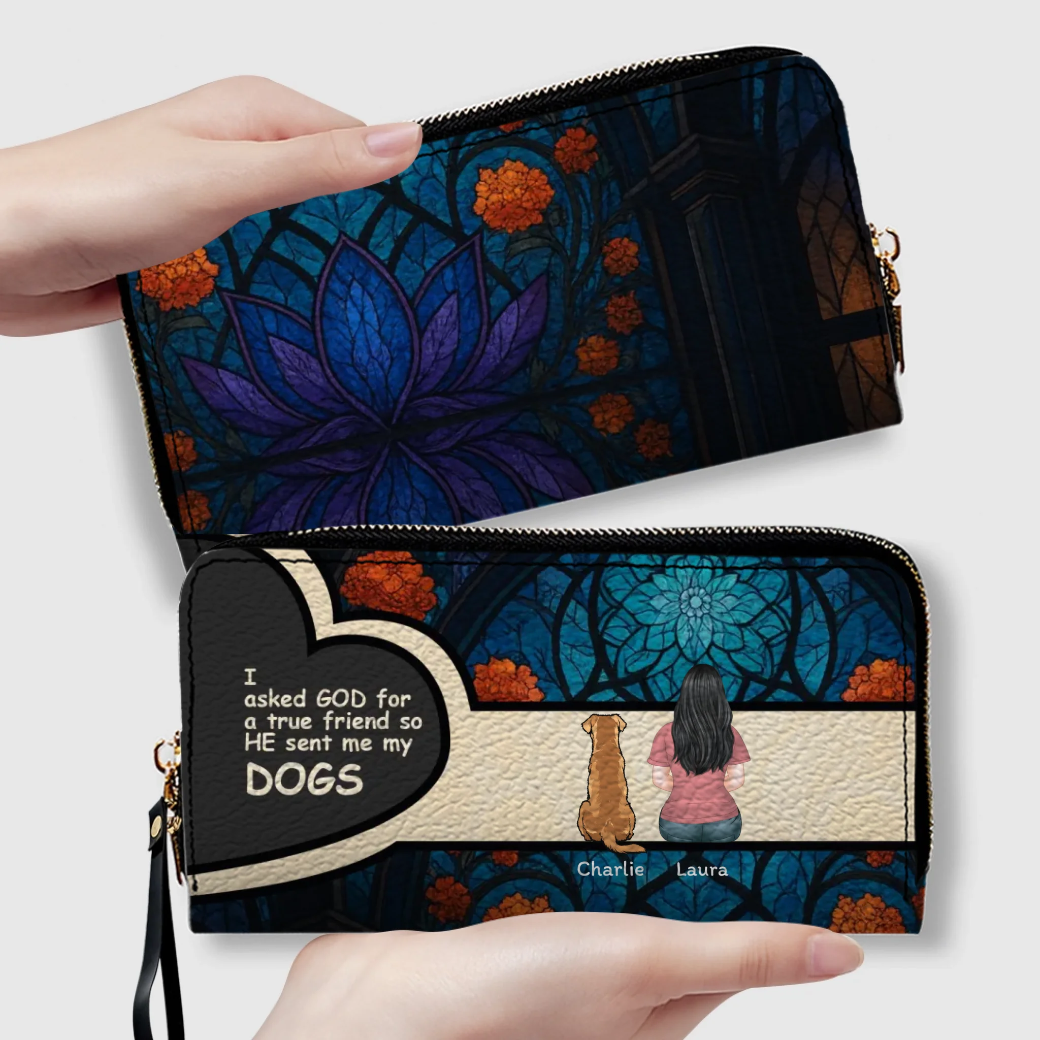 “God Sent Me My Dogs” - Personalized Dog Wallet For Dog Lovers - 89Prints