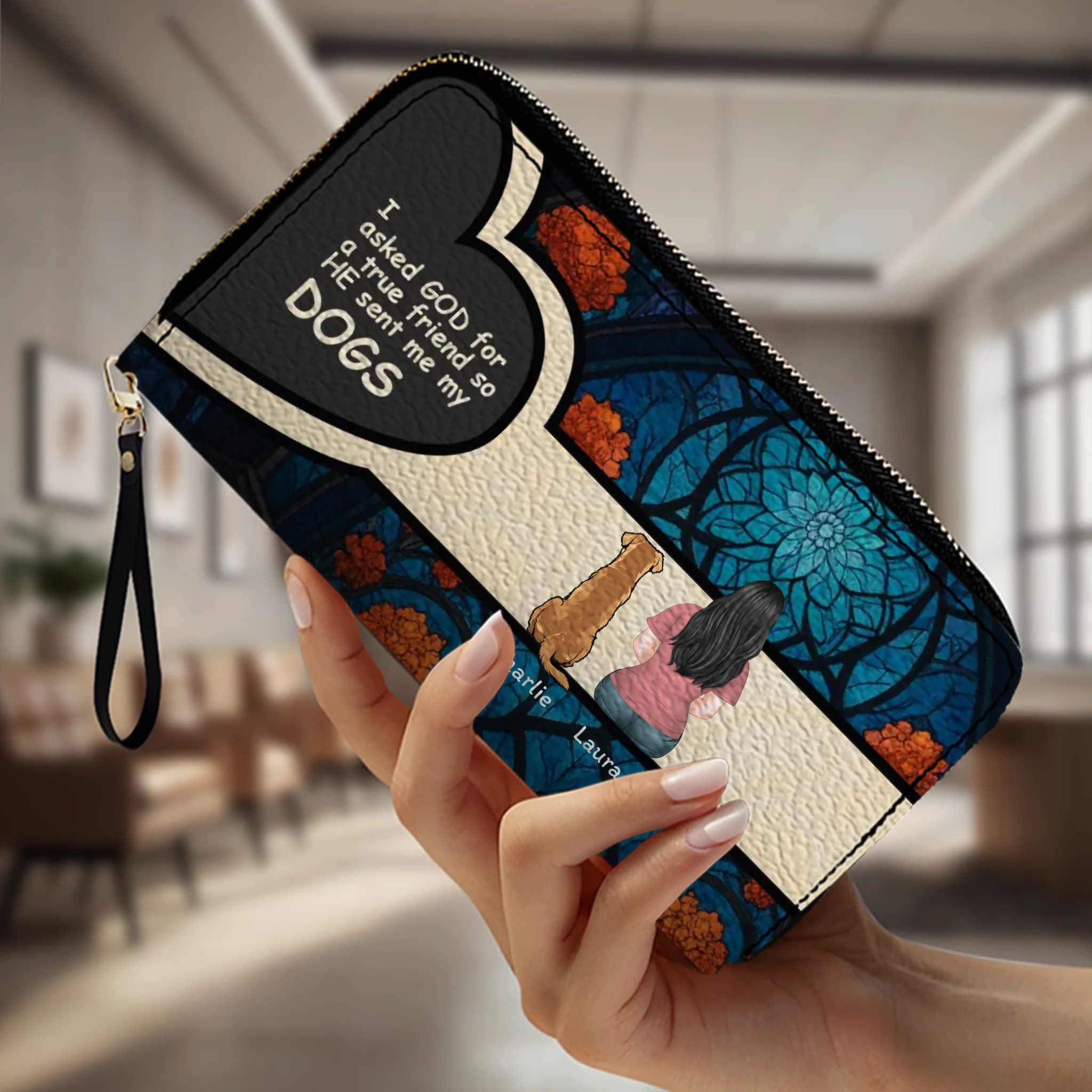 “God Sent Me My Dogs” - Personalized Dog Wallet For Dog Lovers - 89Prints