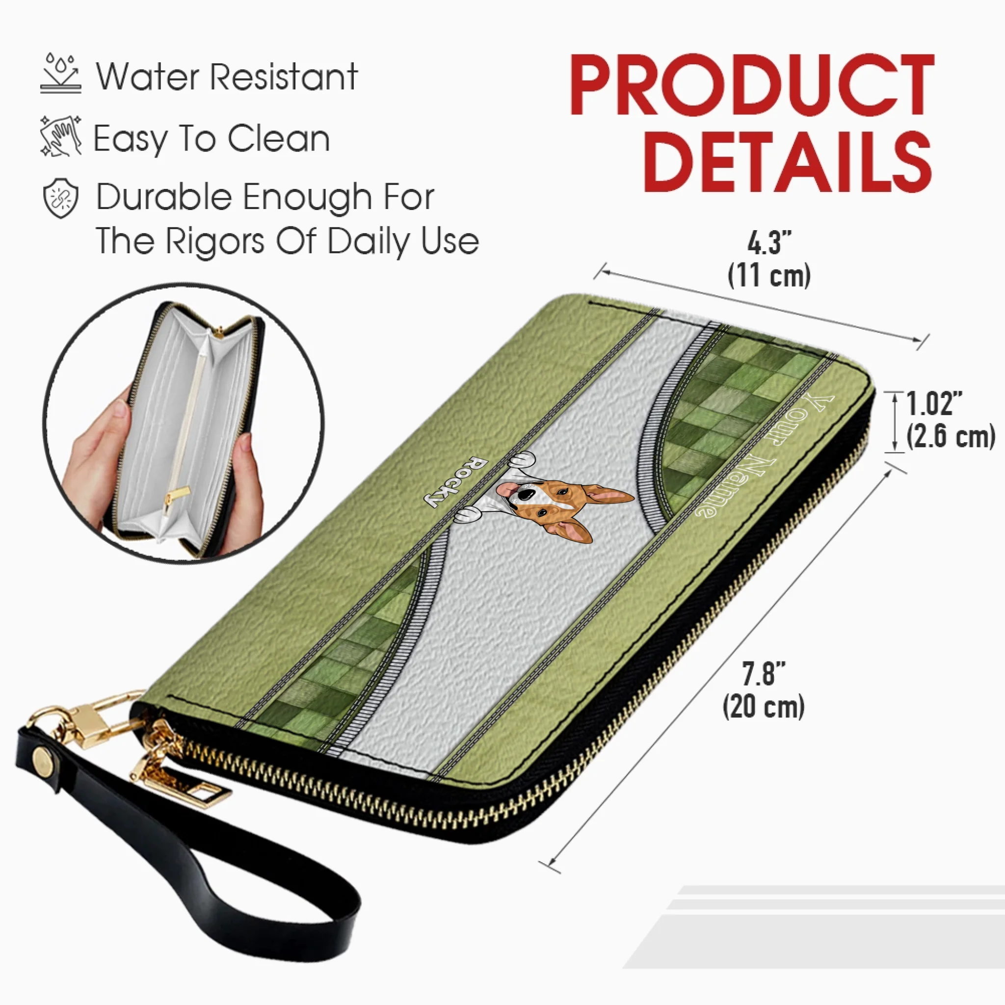 Custom Leather Long Wallet – Personalize 1–5 Dogs, Choose Your Favorite Breeds, Perfect Gift for Dog Lovers - 89Prints