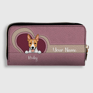 Custom Long Wallet – Personalized 1–2 Dogs Design, Basic Pattern Wallet Gift for Dog Lovers - 89Prints