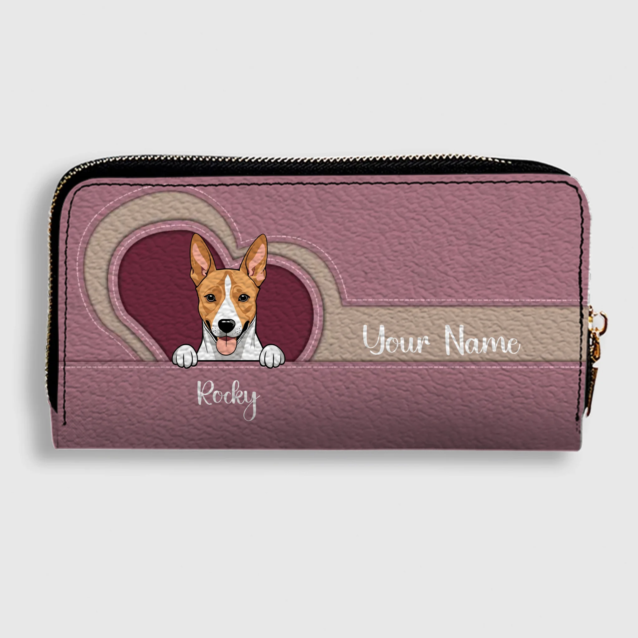 Custom Long Wallet – Personalized 1–2 Dogs Design, Basic Pattern Wallet Gift for Dog Lovers - 89Prints