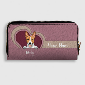 Custom Long Wallet – Personalized 1–2 Dogs Design, Basic Pattern Wallet Gift for Dog Lovers - 89Prints