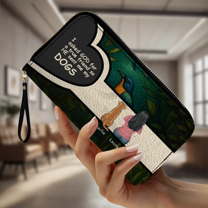Personalized Dog Wallet – “God Sent Me My Dogs” Custom Pet Lover Gift | 89Prints