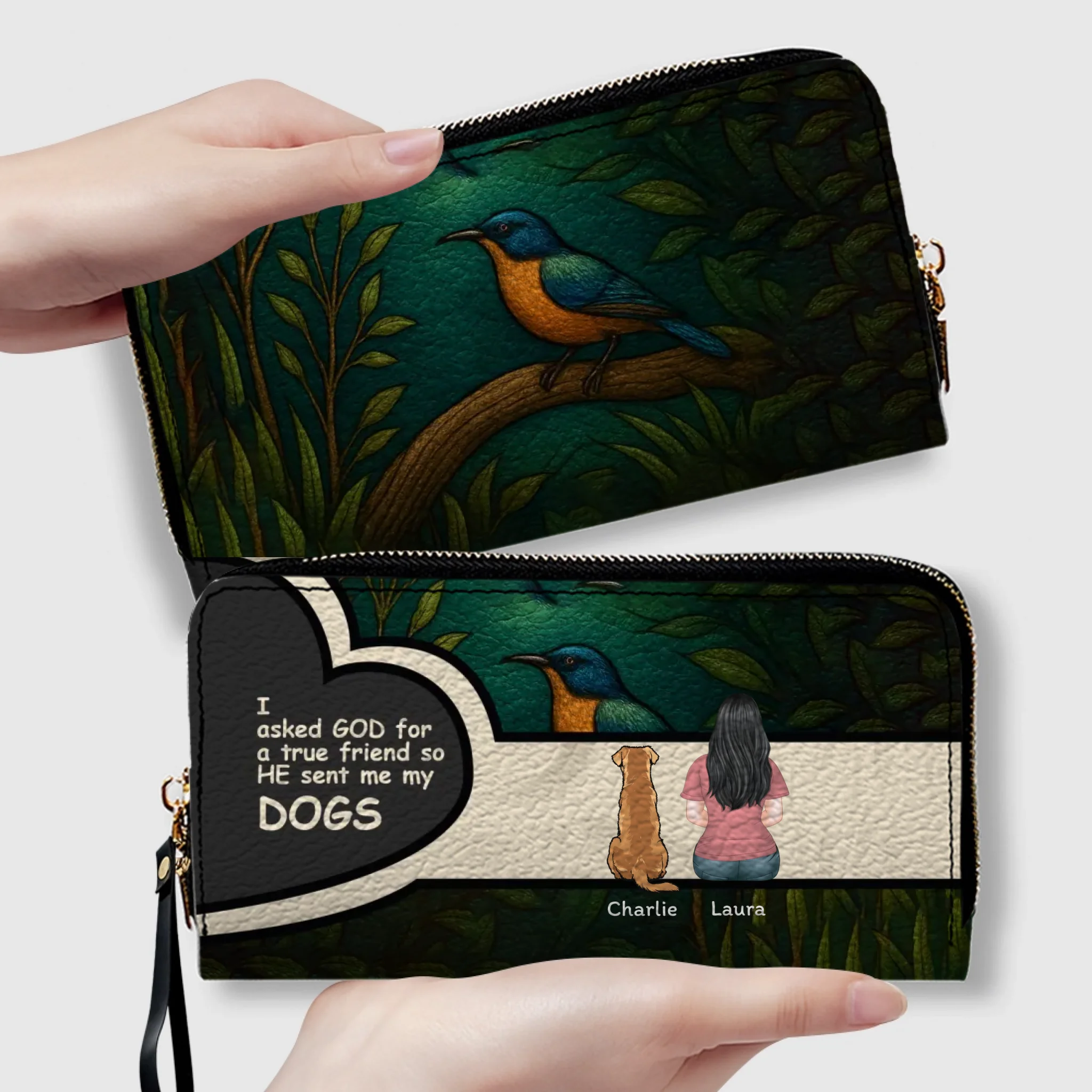 Personalized Dog Wallet – “God Sent Me My Dogs” Custom Pet Lover Gift | 89Prints