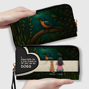 Personalized Dog Wallet – “God Sent Me My Dogs” Custom Pet Lover Gift | 89Prints