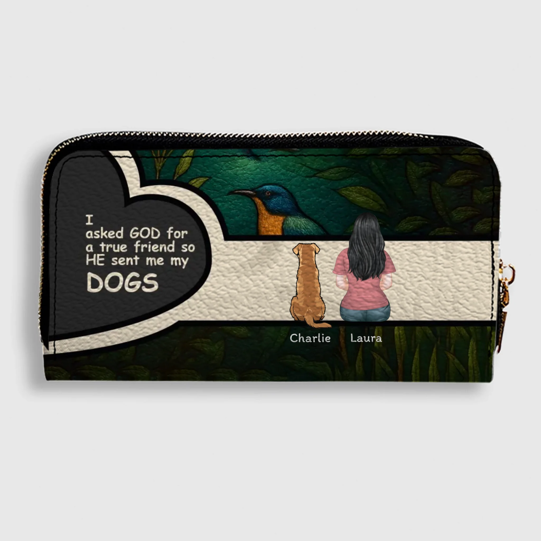Personalized Dog Wallet – “God Sent Me My Dogs” Custom Pet Lover Gift | 89Prints