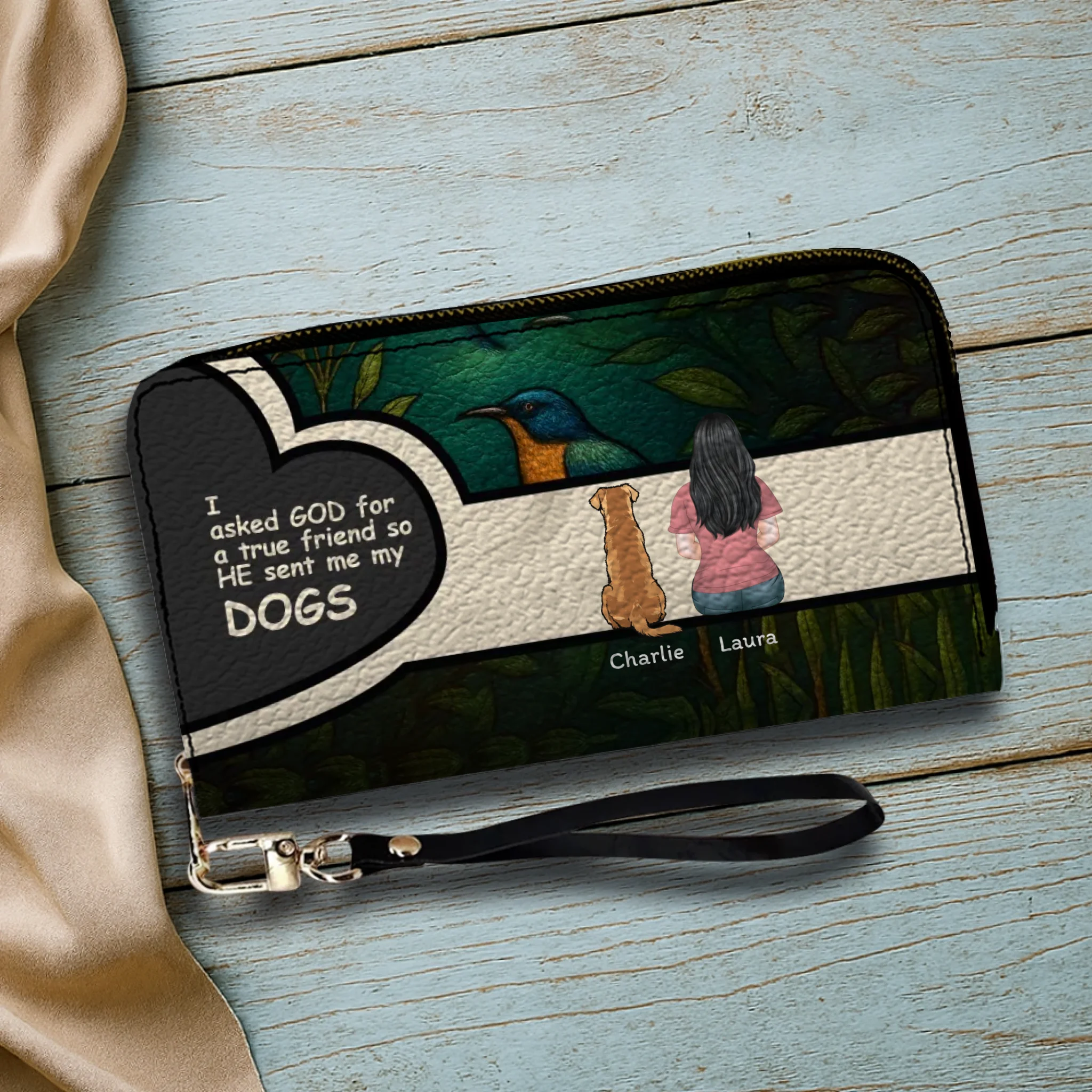 Personalized Dog Wallet – “God Sent Me My Dogs” Custom Pet Lover Gift | 89Prints