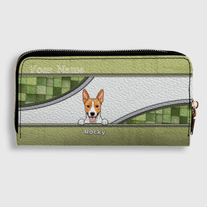 Custom Leather Long Wallet – Personalize 1–5 Dogs, Choose Your Favorite Breeds, Perfect Gift for Dog Lovers - 89Prints