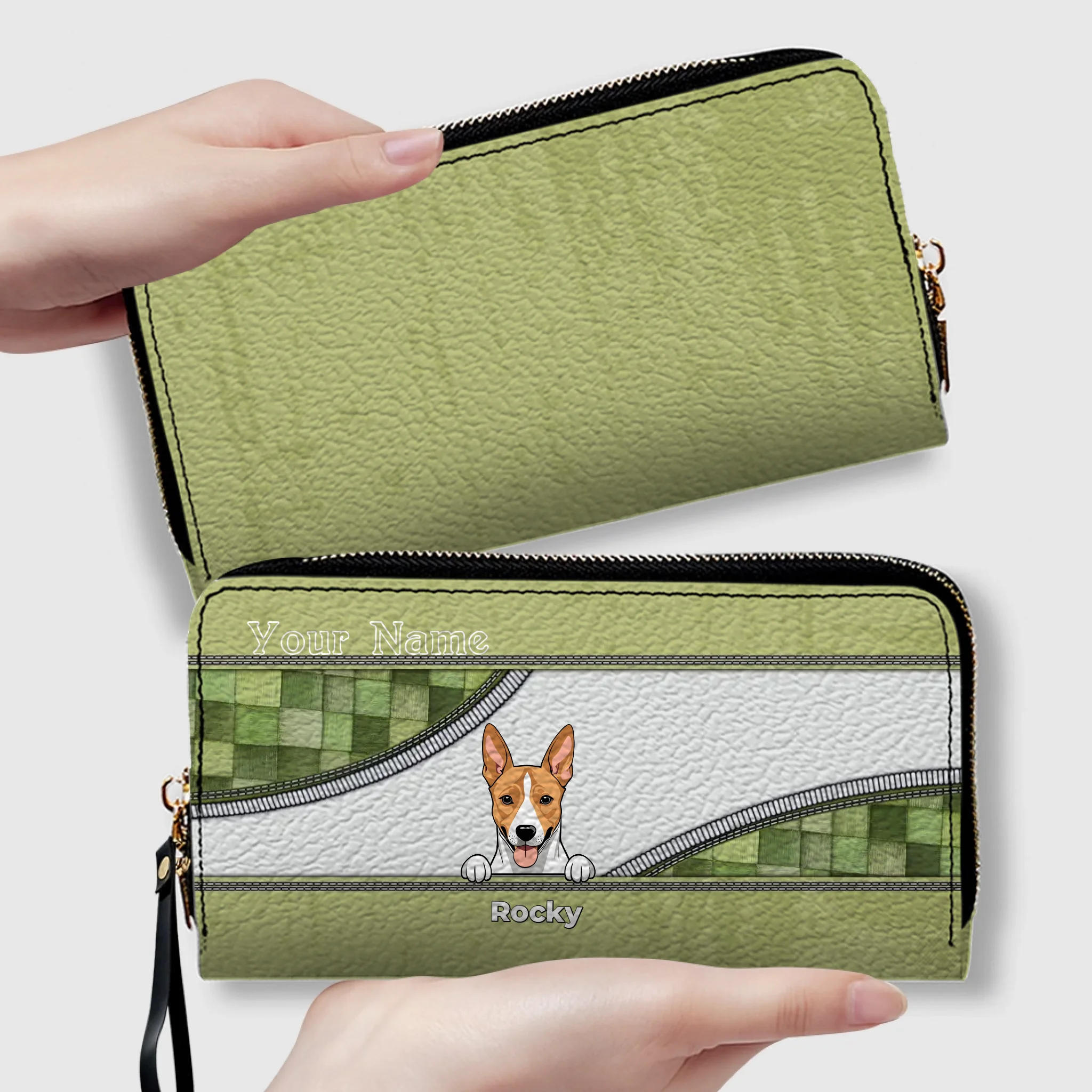 Custom Leather Long Wallet – Personalize 1–5 Dogs, Choose Your Favorite Breeds, Perfect Gift for Dog Lovers - 89Prints