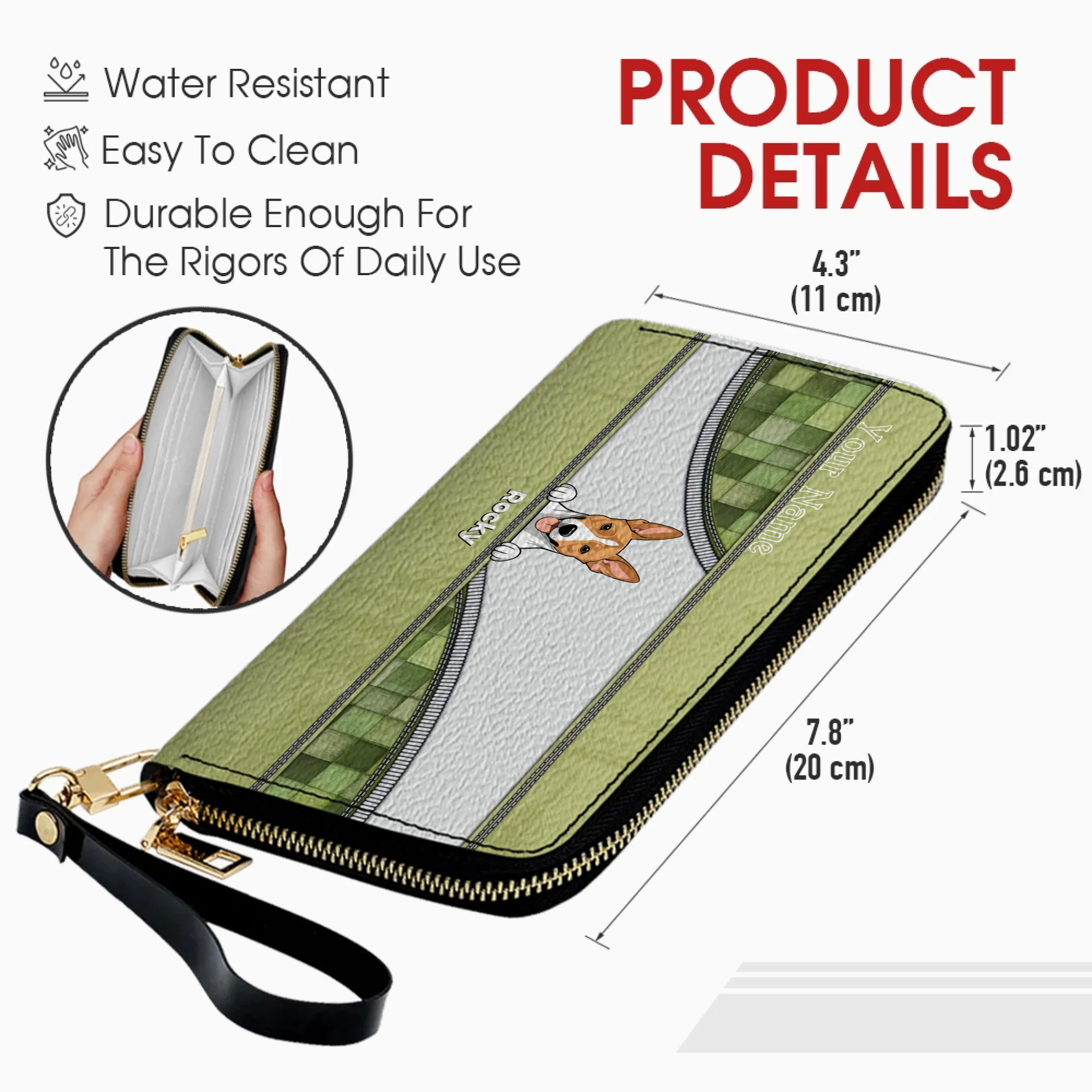 Custom Leather Long Wallet – Personalize 1–5 Dogs, Choose Your Favorite Breeds, Perfect Gift for Dog Lovers - 89Prints