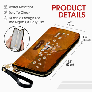 Floral Personalized Pet Wallet – Custom Dog & Cat Portrait with Flowers | 89Prints