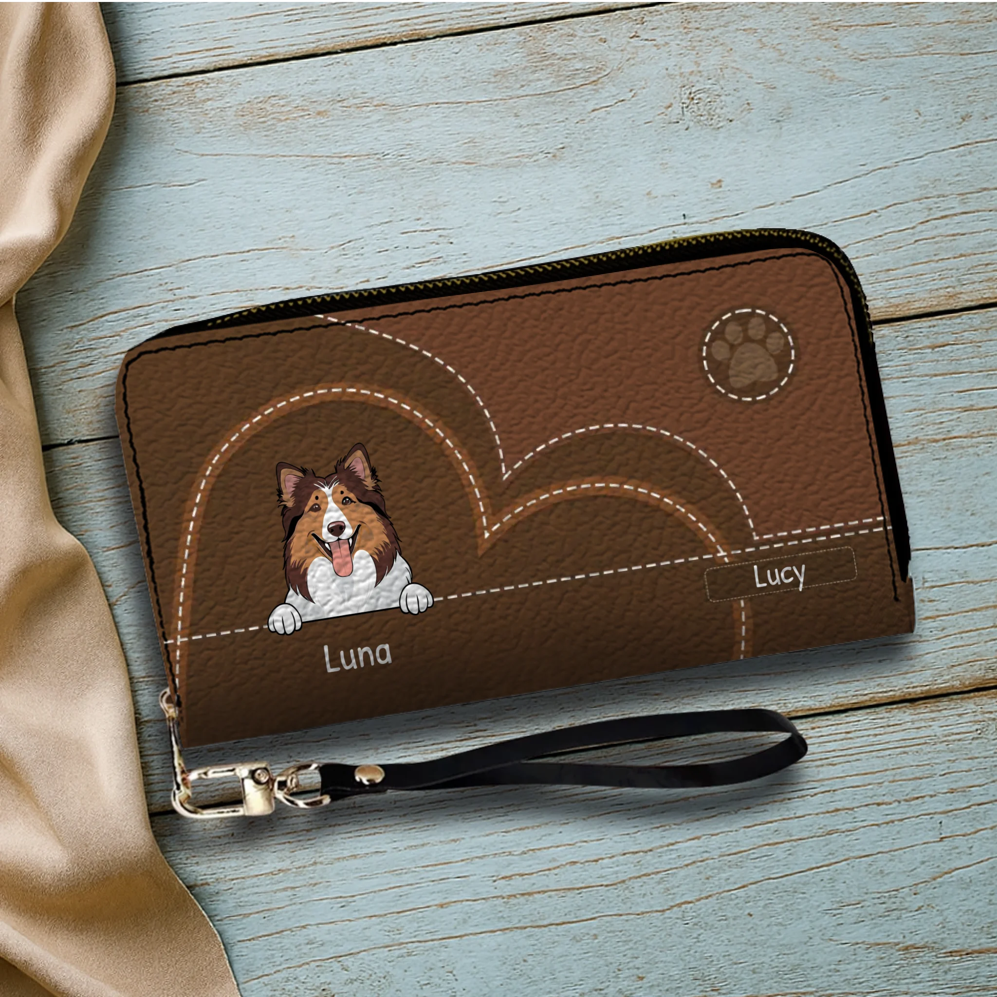 Vintage Style Custom Pet Wallet – Personalized Dog & Cat Art | 89Prints
