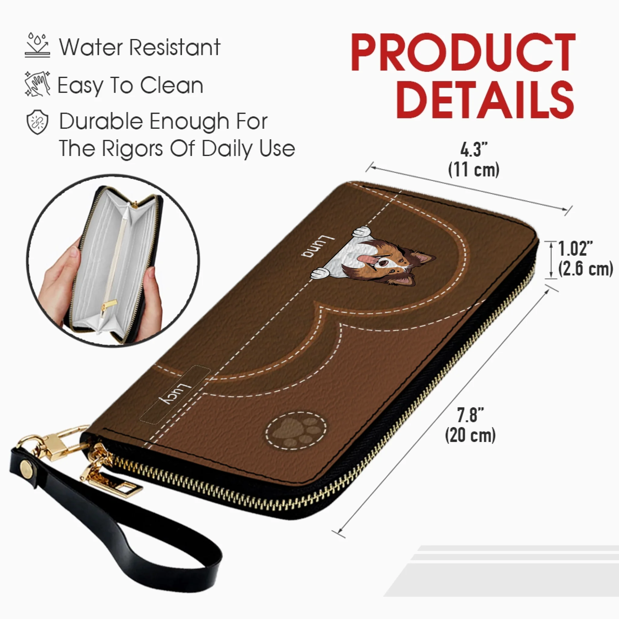 Vintage Style Custom Pet Wallet – Personalized Dog & Cat Art | 89Prints