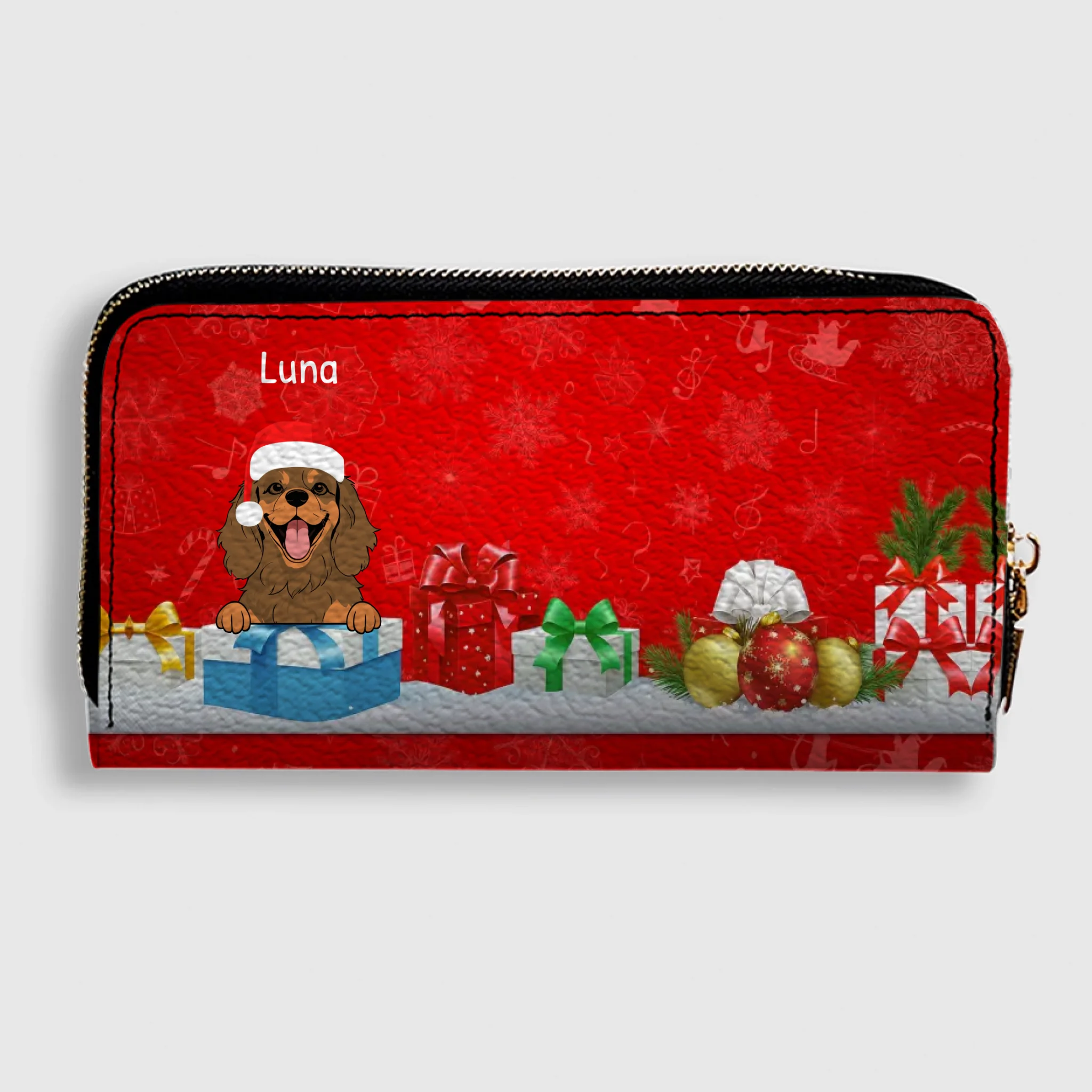 Festive Leather Wallet – Cute Personalized Christmas Gift for Pet Lovers | 89Prints