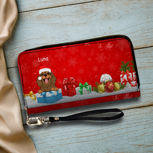 Festive Leather Wallet – Cute Personalized Christmas Gift for Pet Lovers | 89Prints