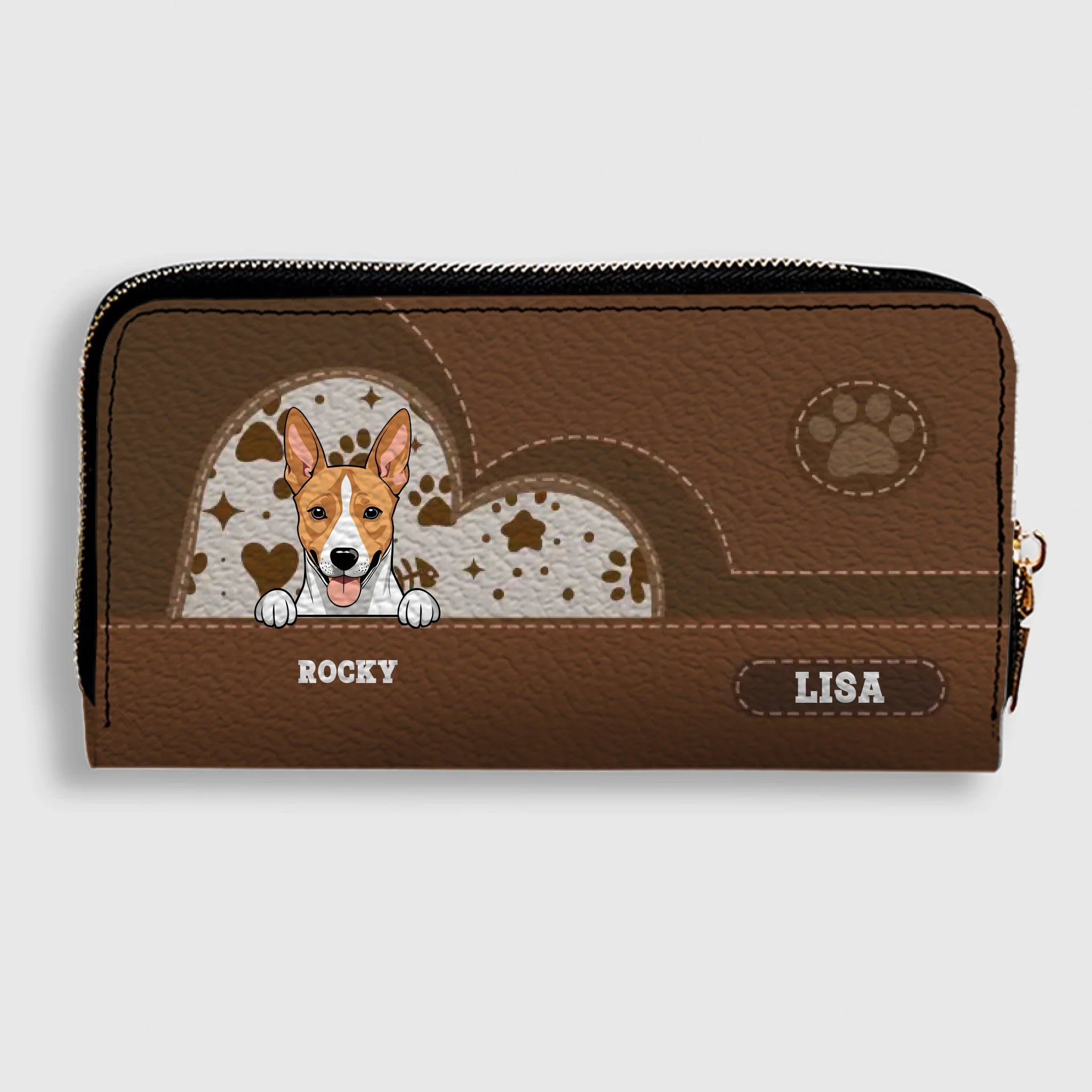 Personalized Long Leather Pet Wallet – Custom Dog & Cat Design - 89Prints