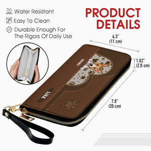 Personalized Long Leather Pet Wallet – Custom Dog & Cat Design - 89Prints