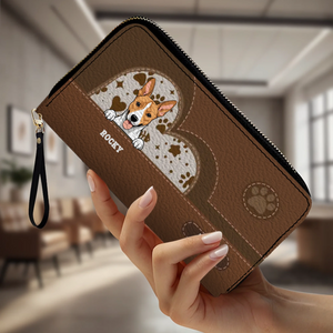 Personalized Long Leather Pet Wallet – Custom Dog & Cat Design - 89Prints