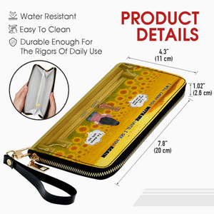 Dog Memorial Wallet – Custom Zipper Long Wallet for Humans and Dogs, Sunflower Background Memorial Wallet - 89Prints