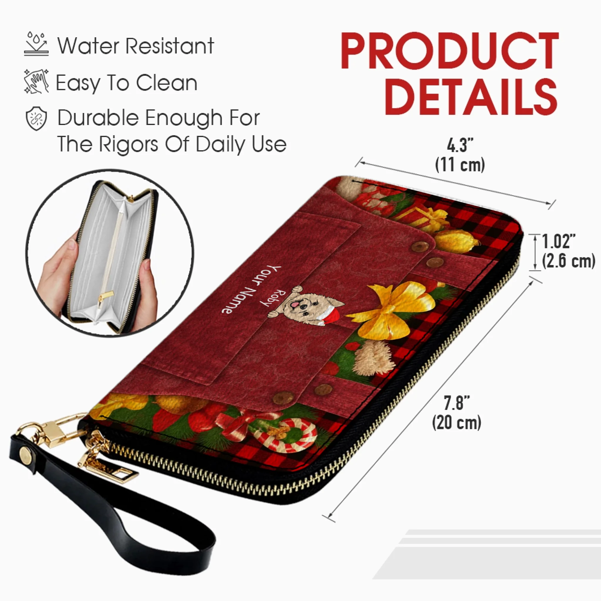 Warm Wishes Leather Wallet – Personalized Christmas Gift | 89Prints