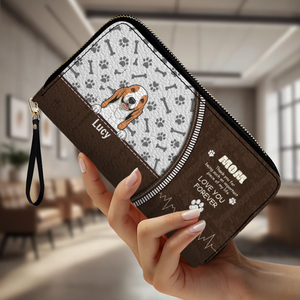 Custom Dog Leather Long Wallet – Add Your Cute Pup & Personalized Name, Perfect Gift for Pet Lovers - 89Prints