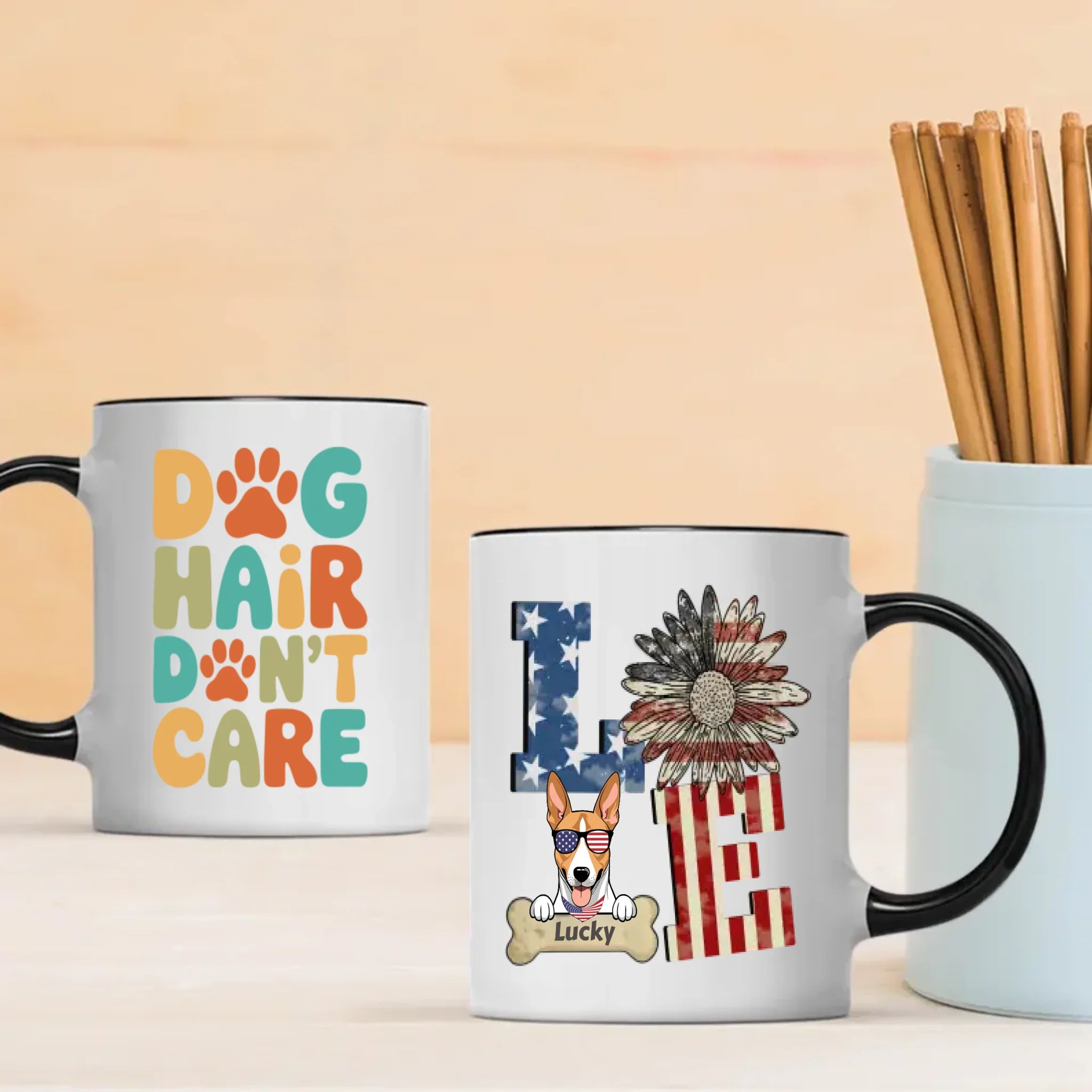 LOVE Dog Mug – Personalized Patriotic Pet Lover Gift – 89Prints