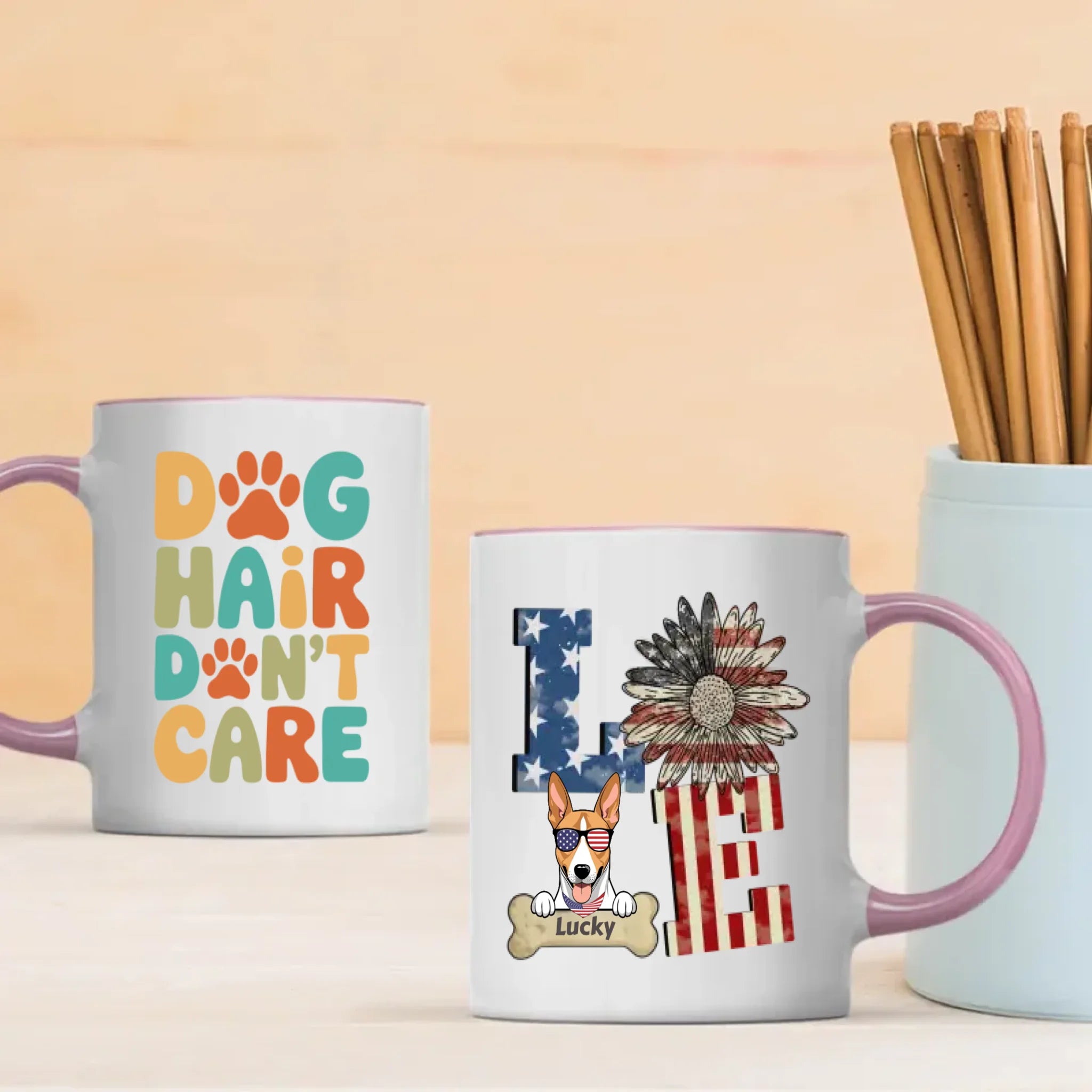 LOVE Dog Mug – Personalized Patriotic Pet Lover Gift – 89Prints