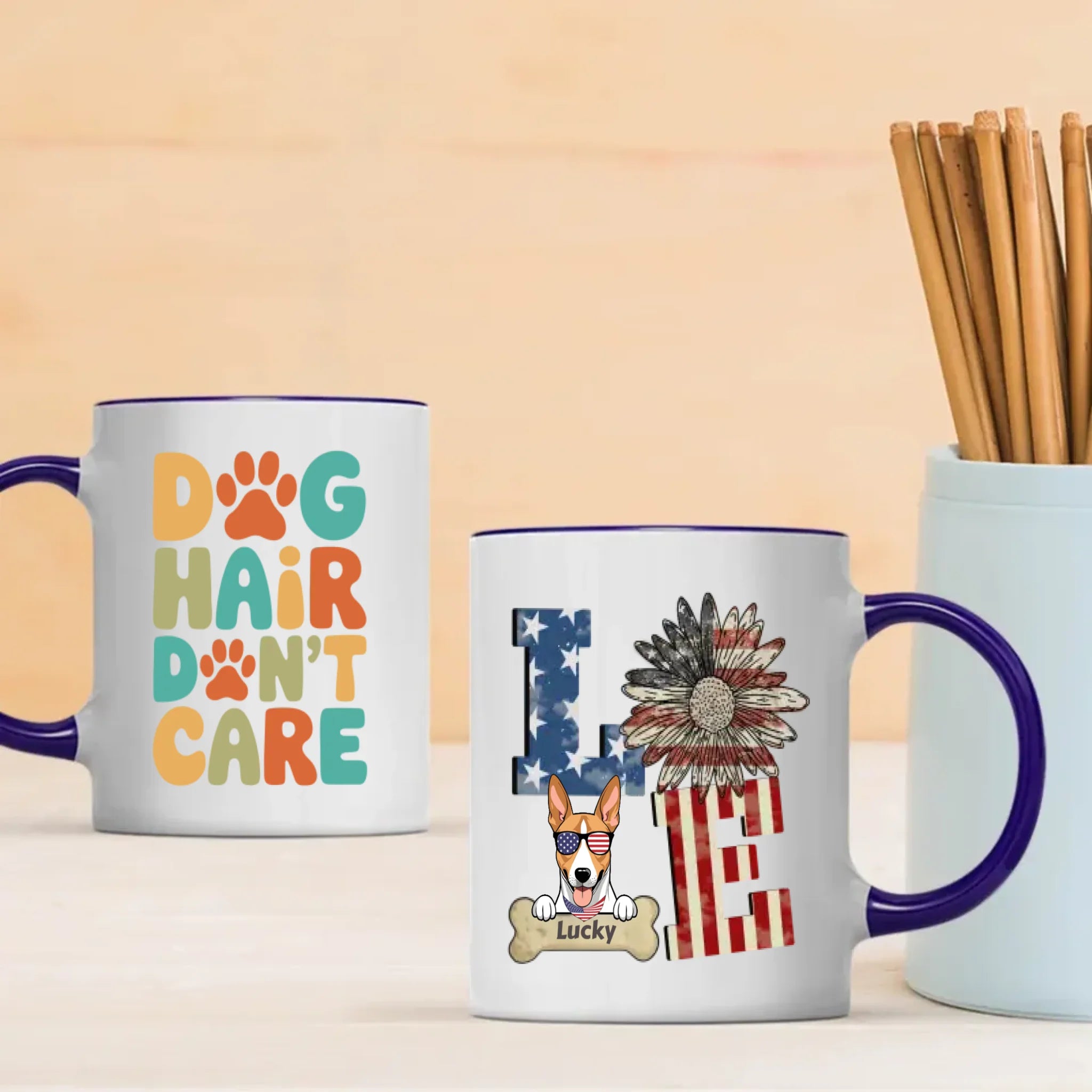 LOVE Dog Mug – Personalized Patriotic Pet Lover Gift – 89Prints