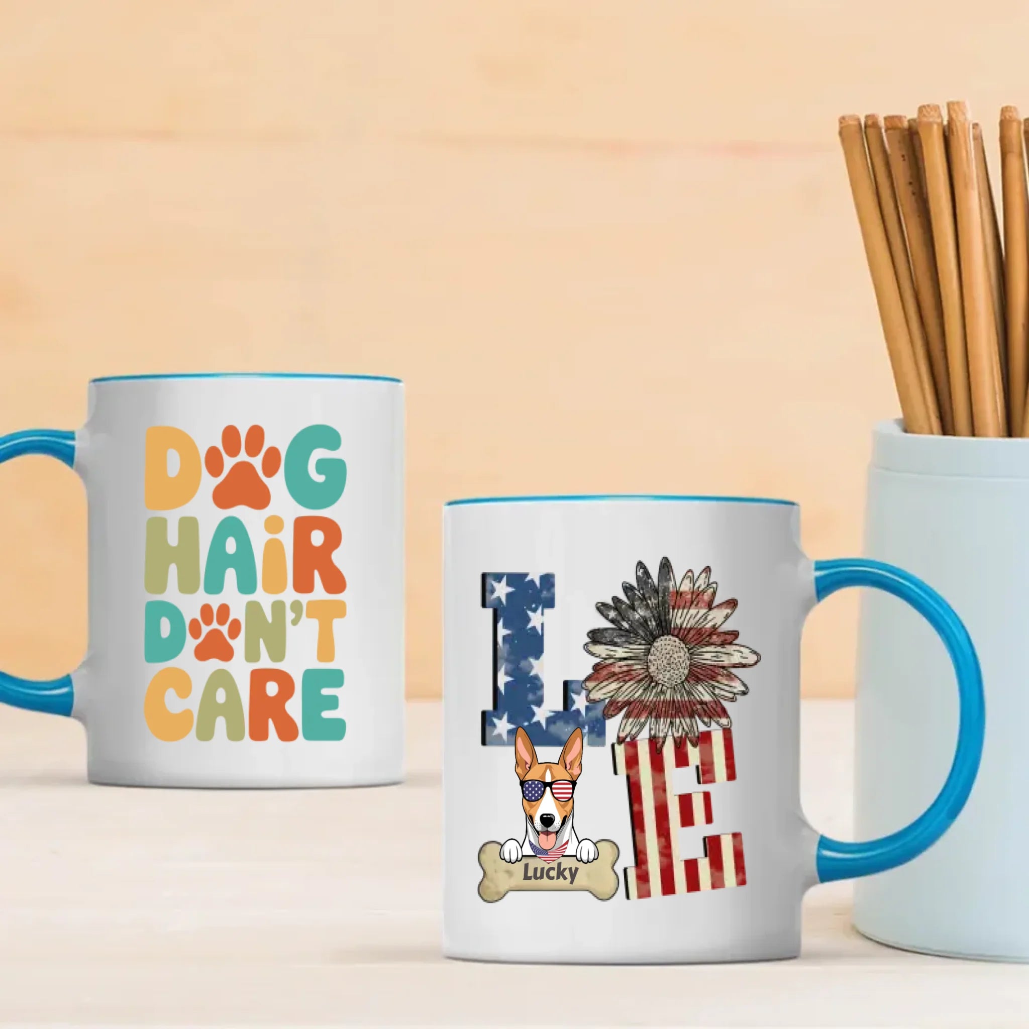 LOVE Dog Mug – Personalized Patriotic Pet Lover Gift – 89Prints