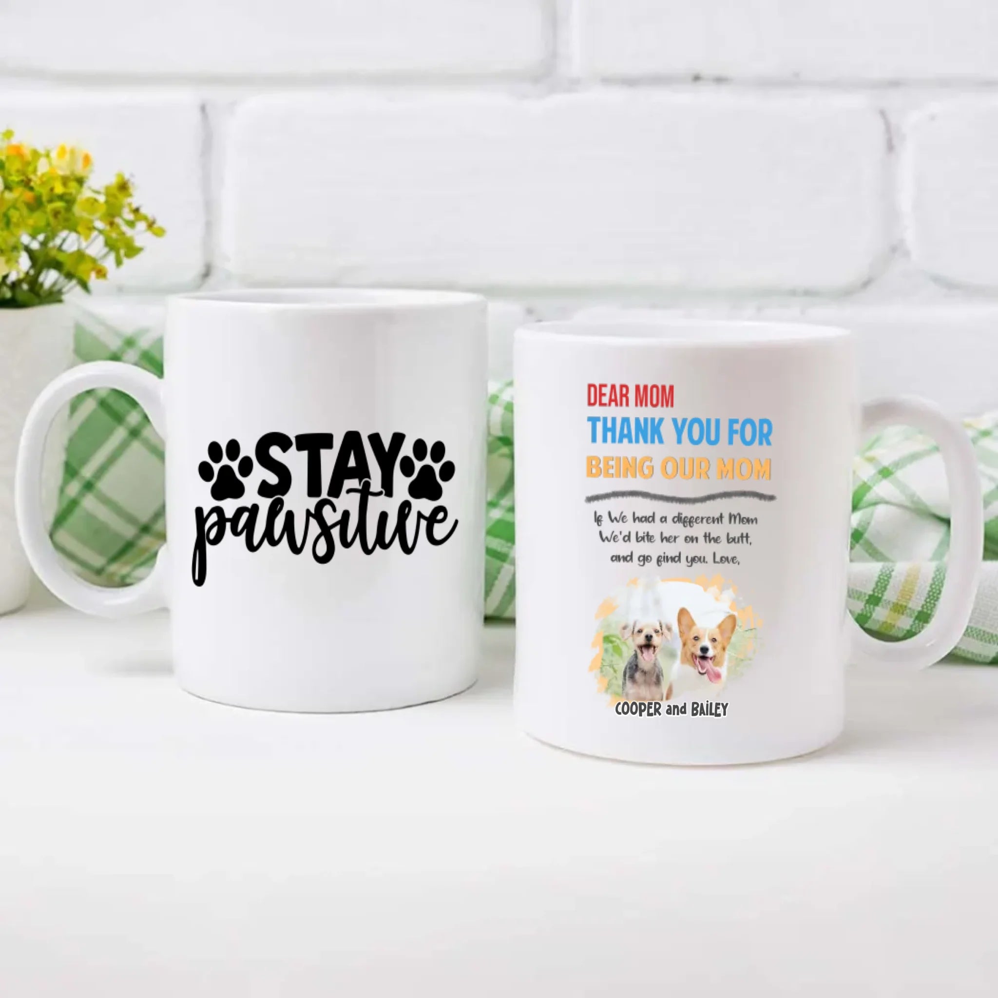 “Dear Mom, Thank You for Being Our Mom” Custom Mug – A Heartfelt Gift from Your Pups – 89Prints