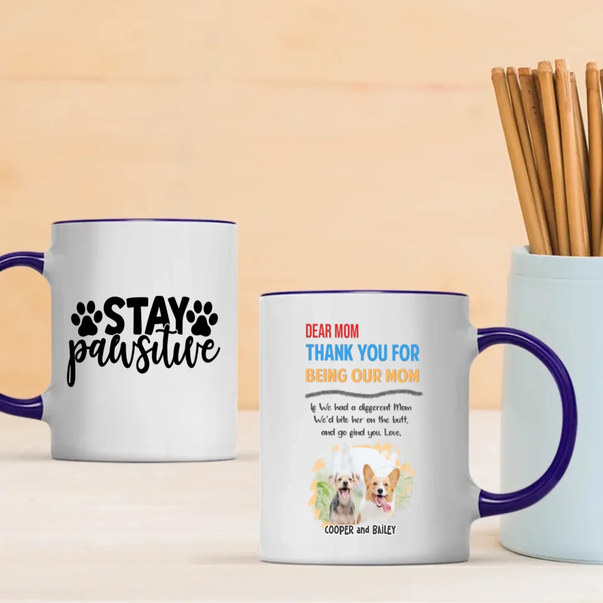 “Dear Mom, Thank You for Being Our Mom” Custom Mug – A Heartfelt Gift from Your Pups – 89Prints