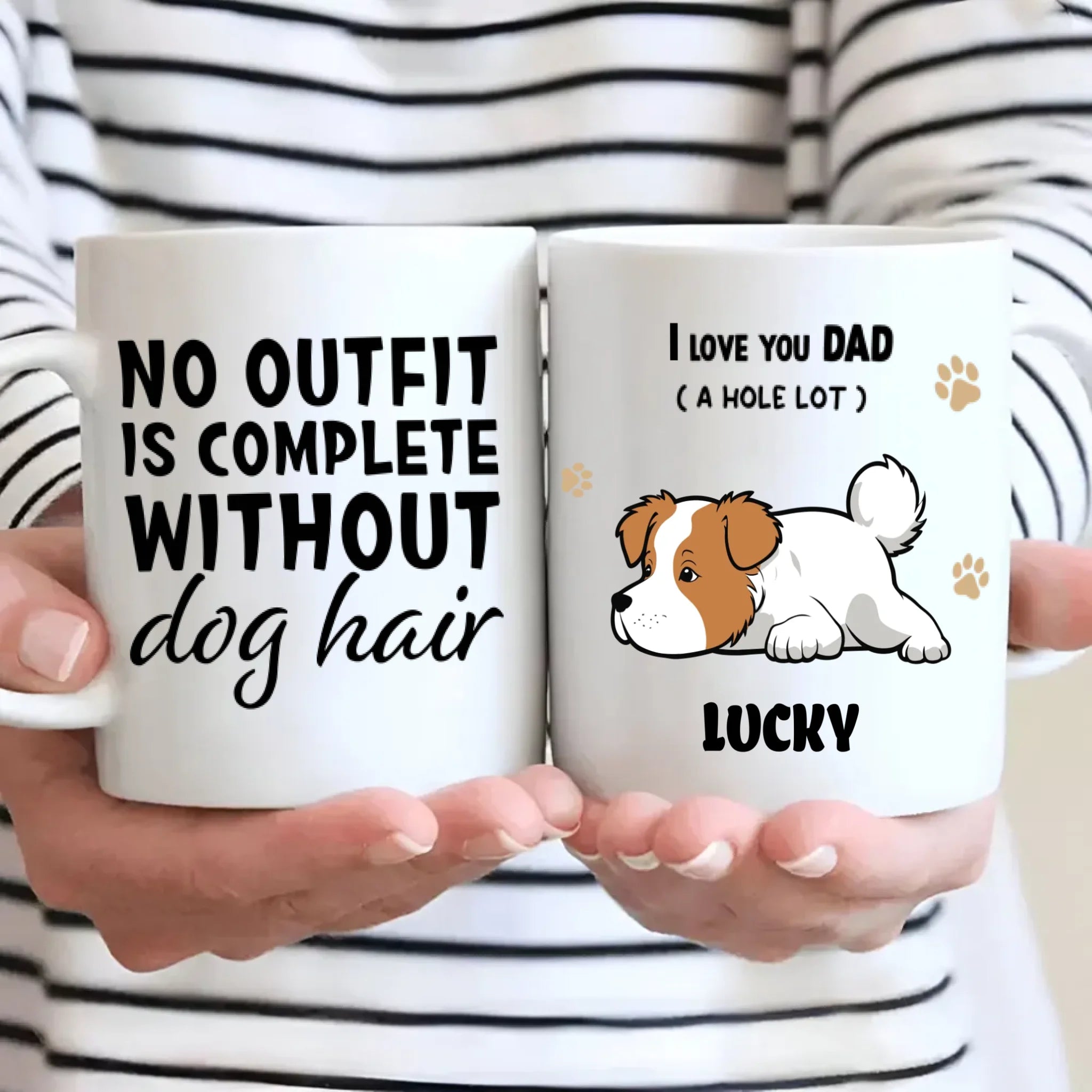Personalized Dog Mug – I Love You Dad -  Custom Pet Name Gift – 89Prints