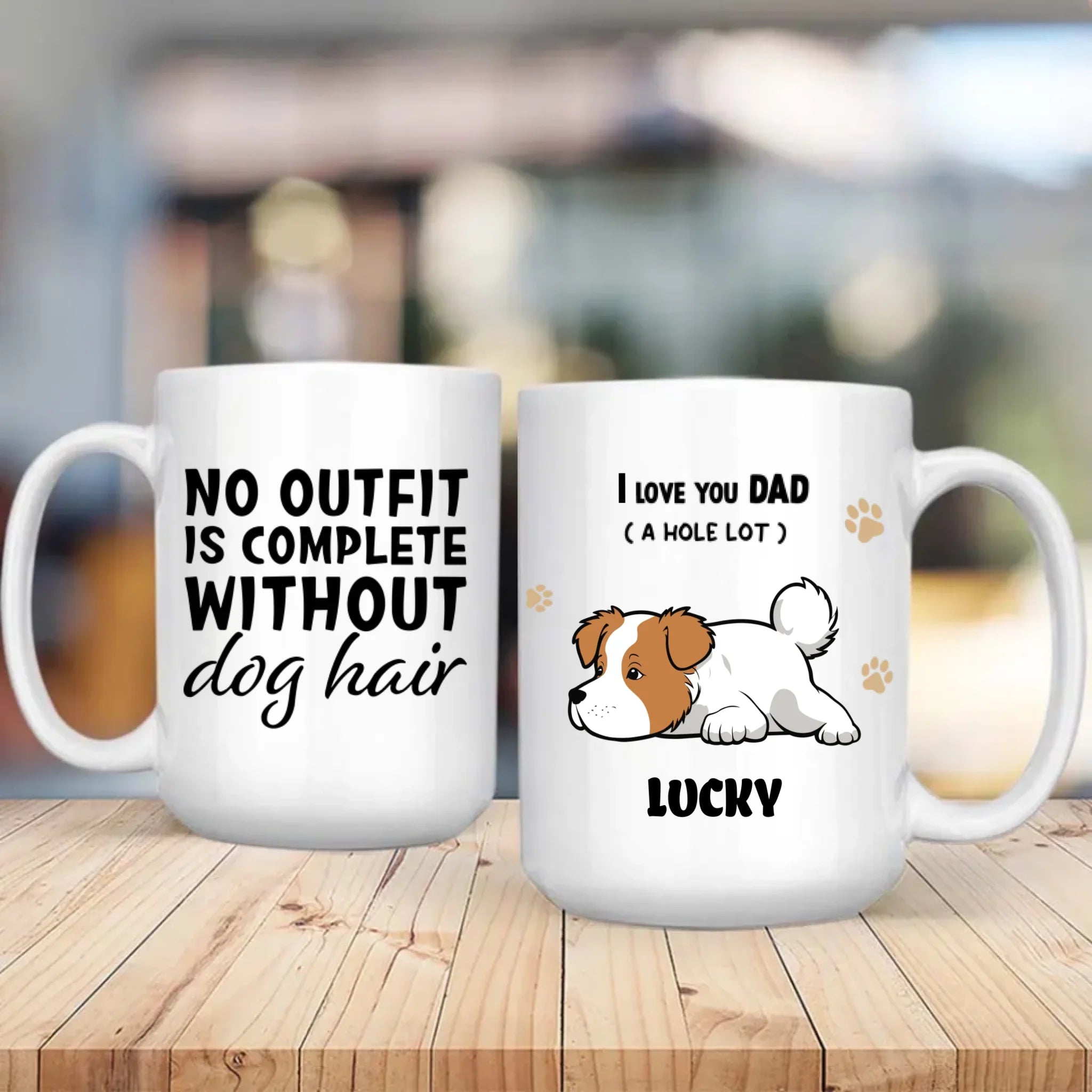 Personalized Dog Mug – I Love You Dad -  Custom Pet Name Gift – 89Prints