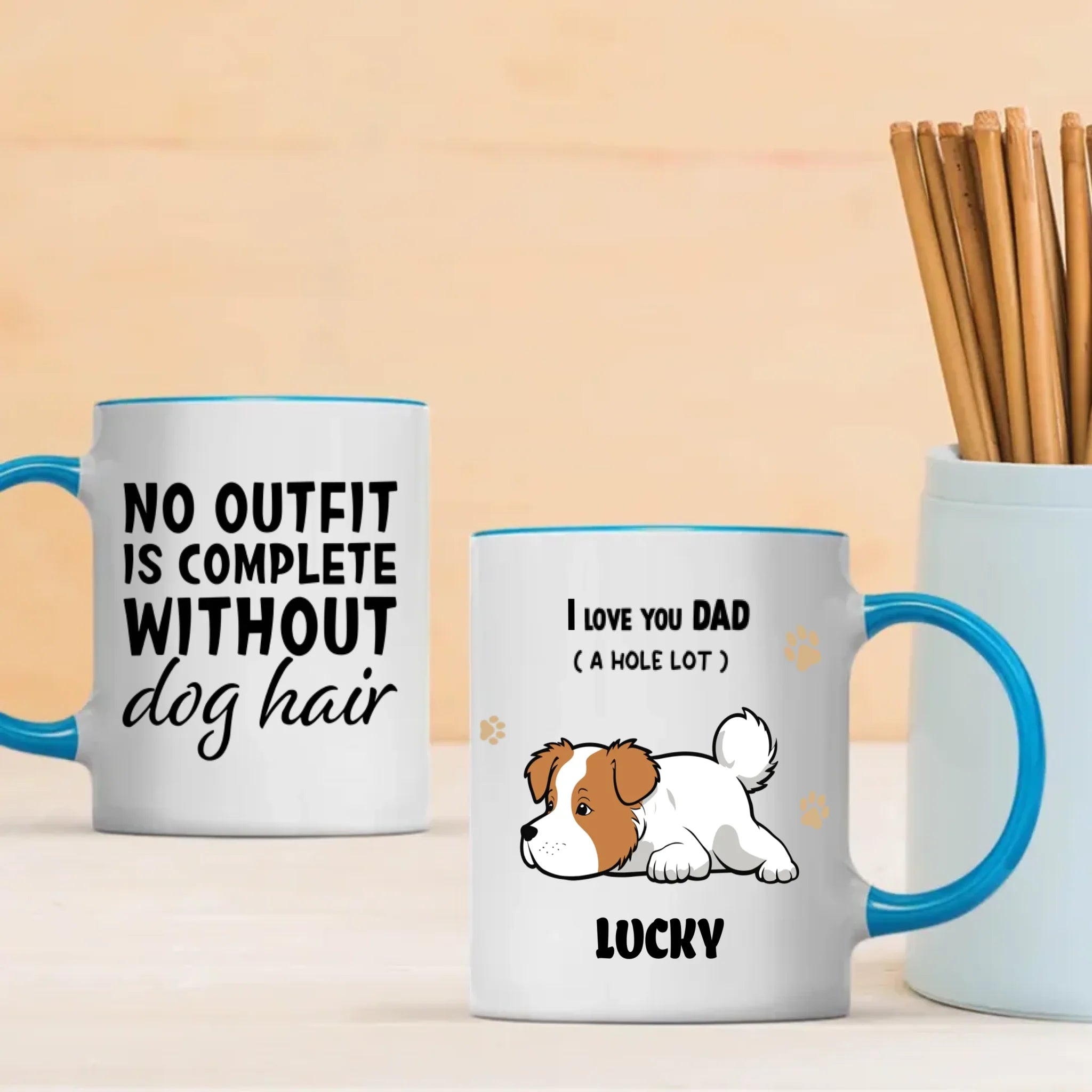 Personalized Dog Mug – I Love You Dad -  Custom Pet Name Gift – 89Prints
