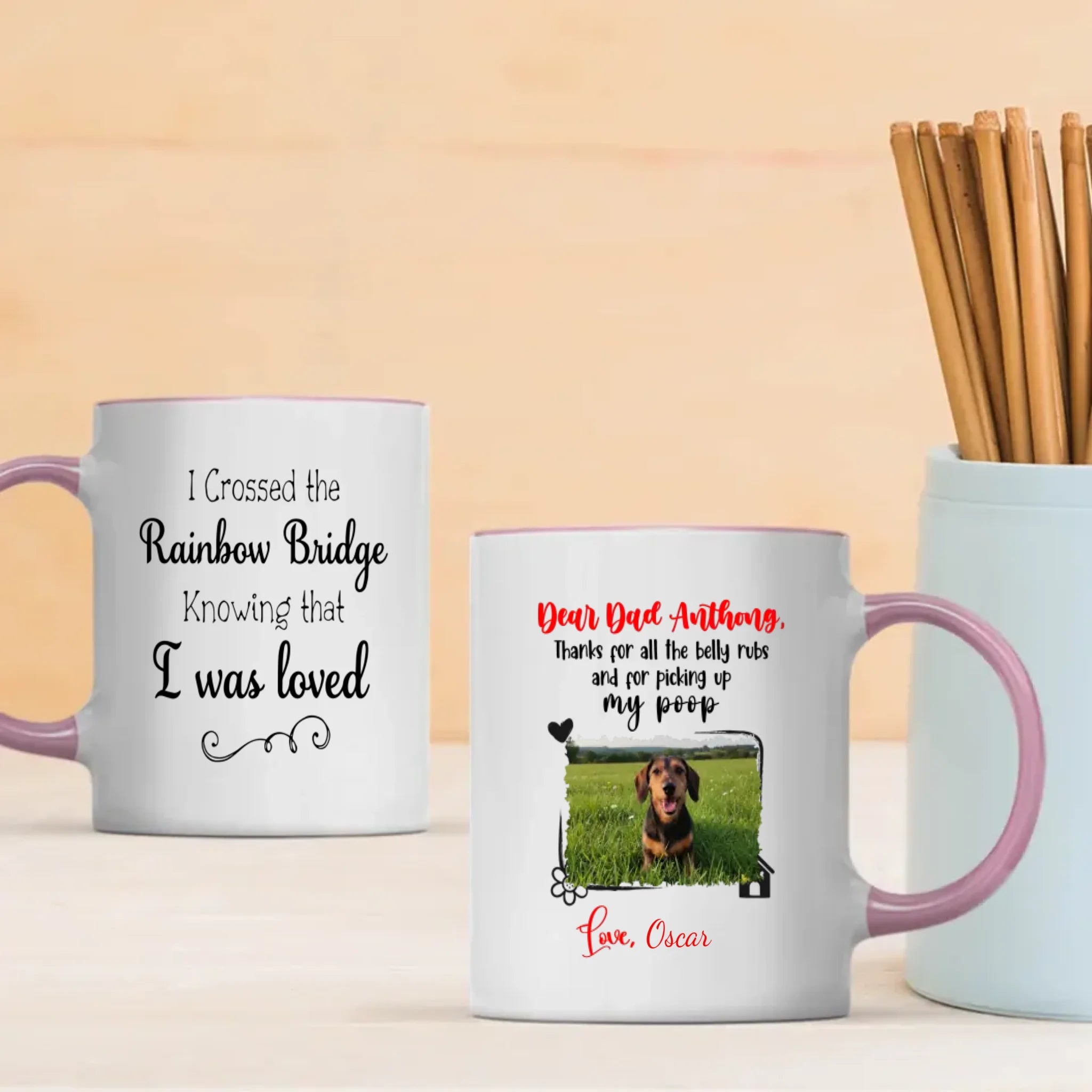 Personalized Dachshund Memorial Mug – Custom Pet Photo & Name Rainbow Bridge Gift – 89Prints