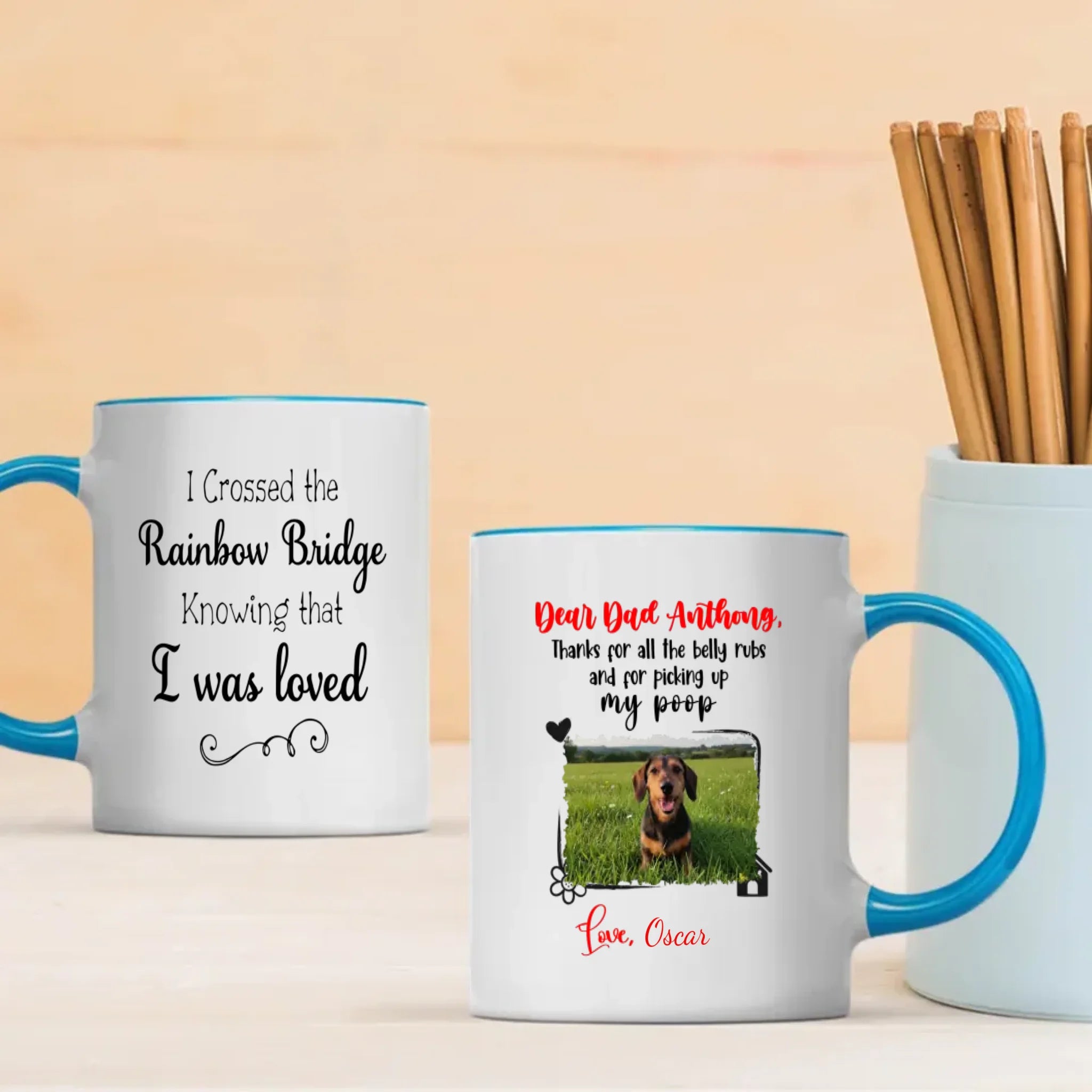 Personalized Dachshund Memorial Mug – Custom Pet Photo & Name Rainbow Bridge Gift – 89Prints