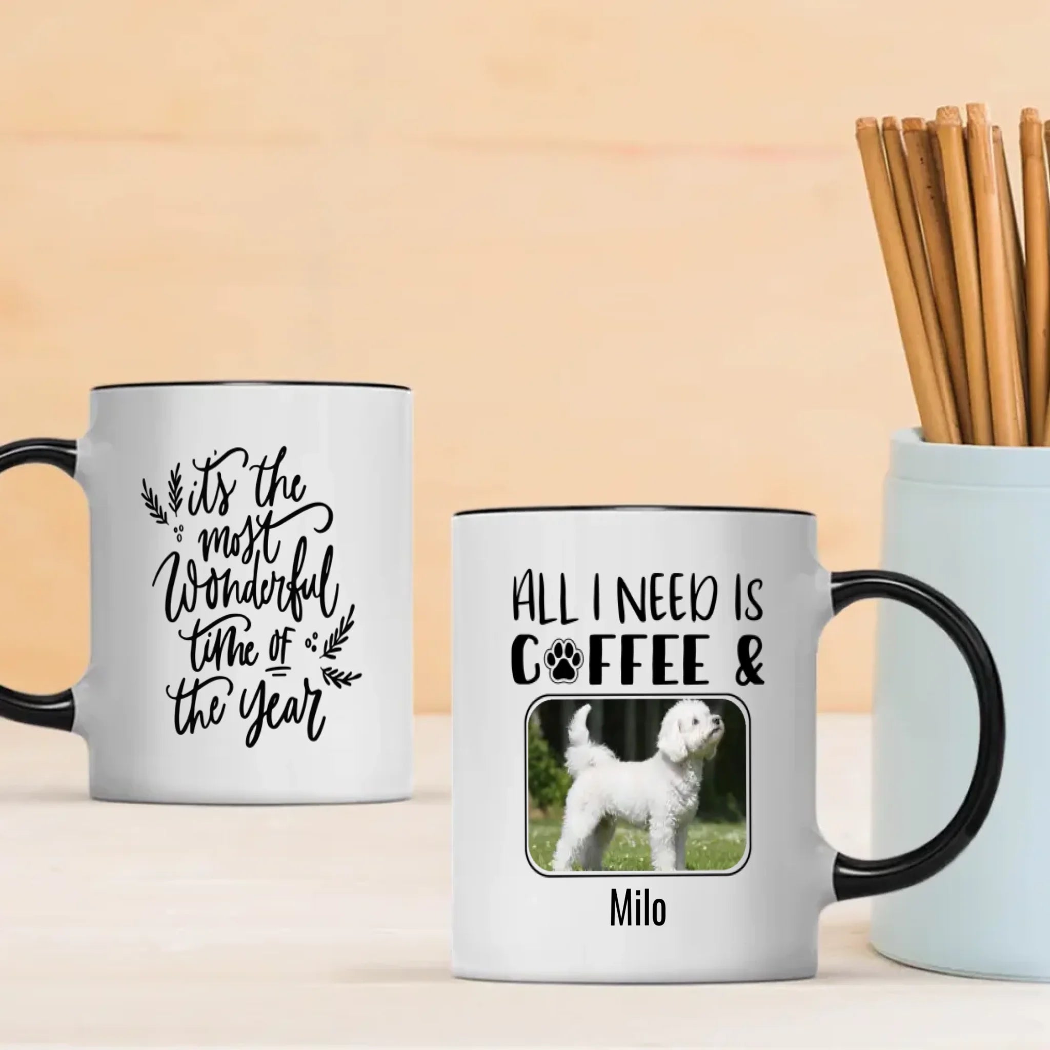 Personalized Bichon Frise Dog Mom Mug – Custom Pet Photo & Name Holiday Gift – 89Prints