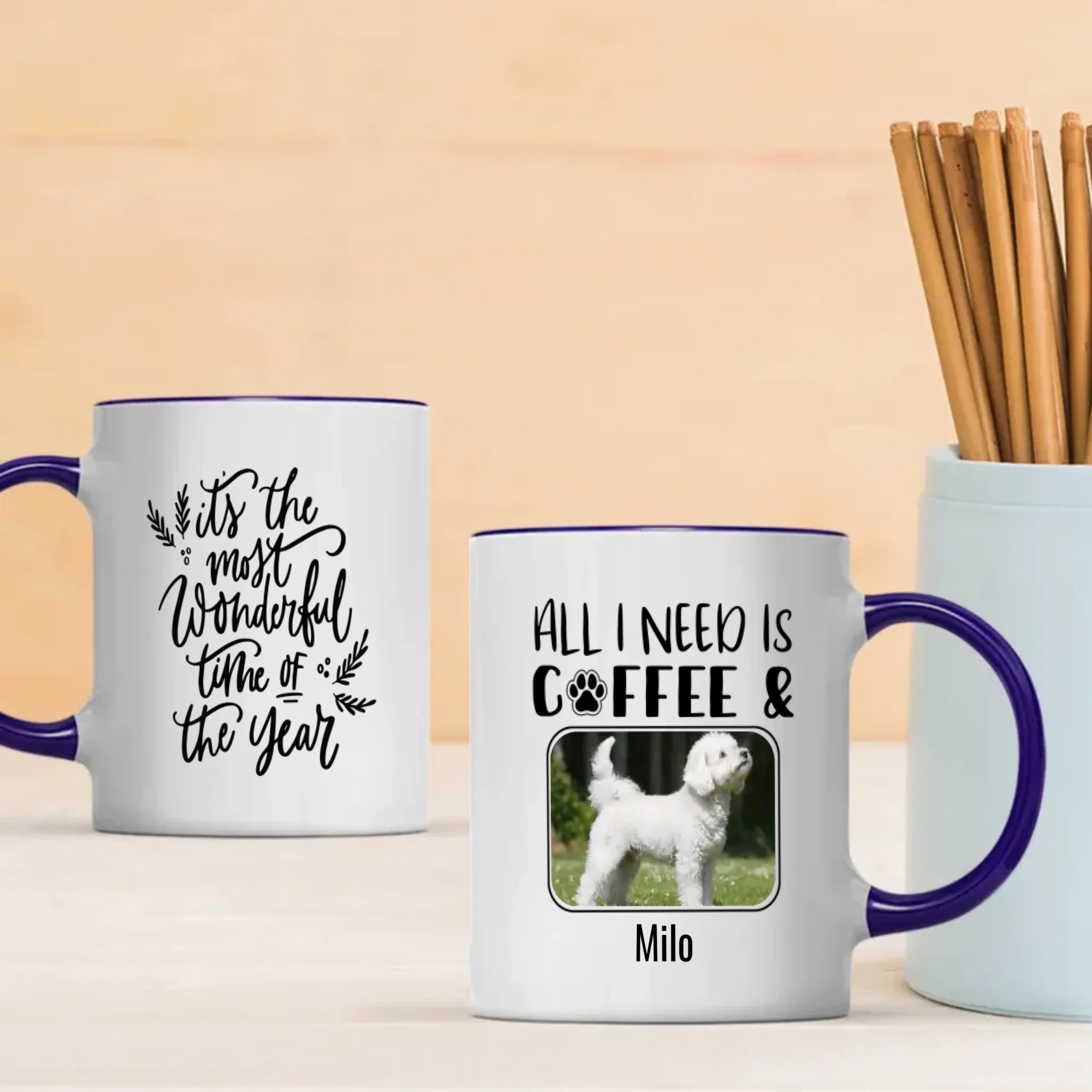 Personalized Bichon Frise Dog Mom Mug – Custom Pet Photo & Name Holiday Gift – 89Prints