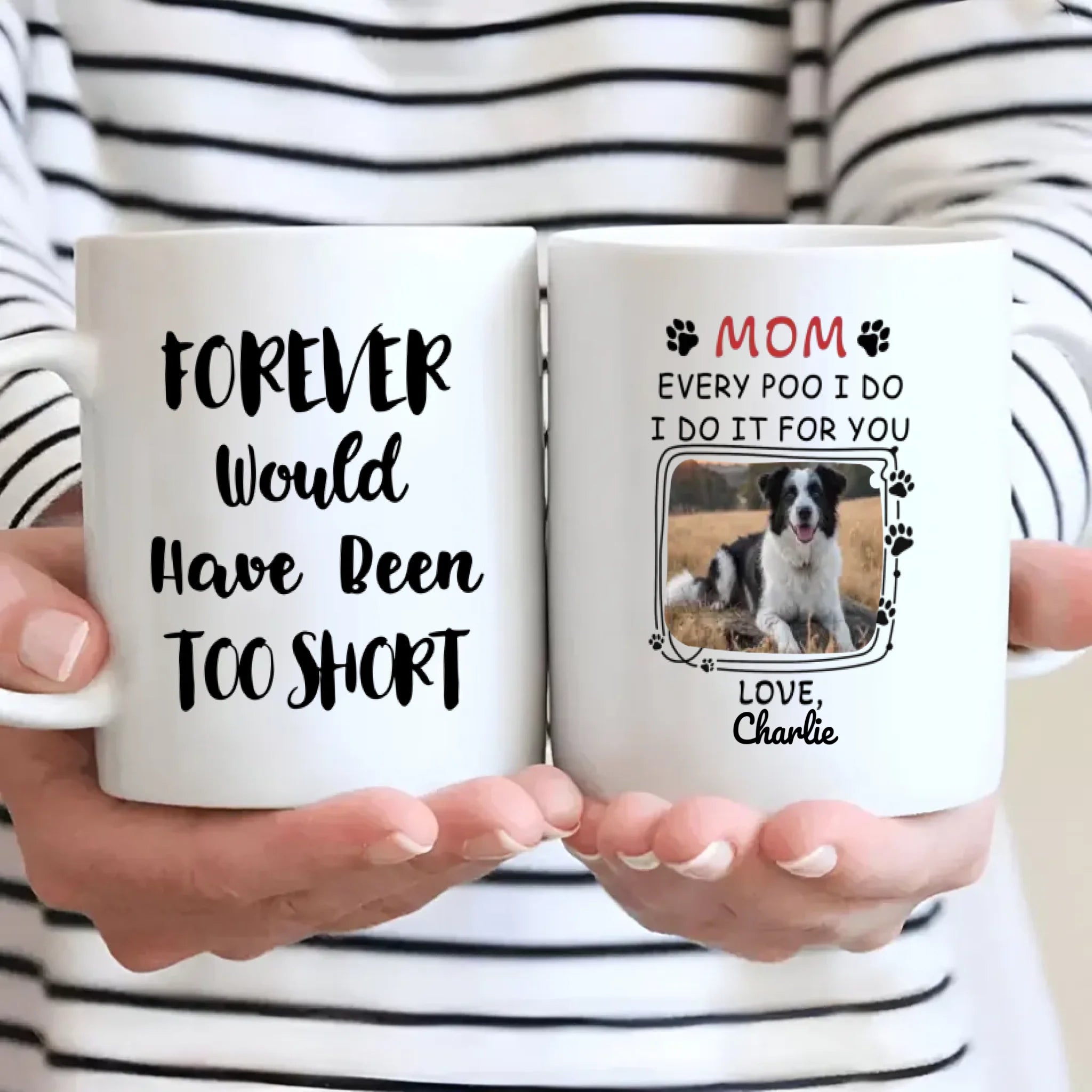Personalized Dog Mom Mug – Custom Black and White Dog Photo & Name Gift – 89Prints