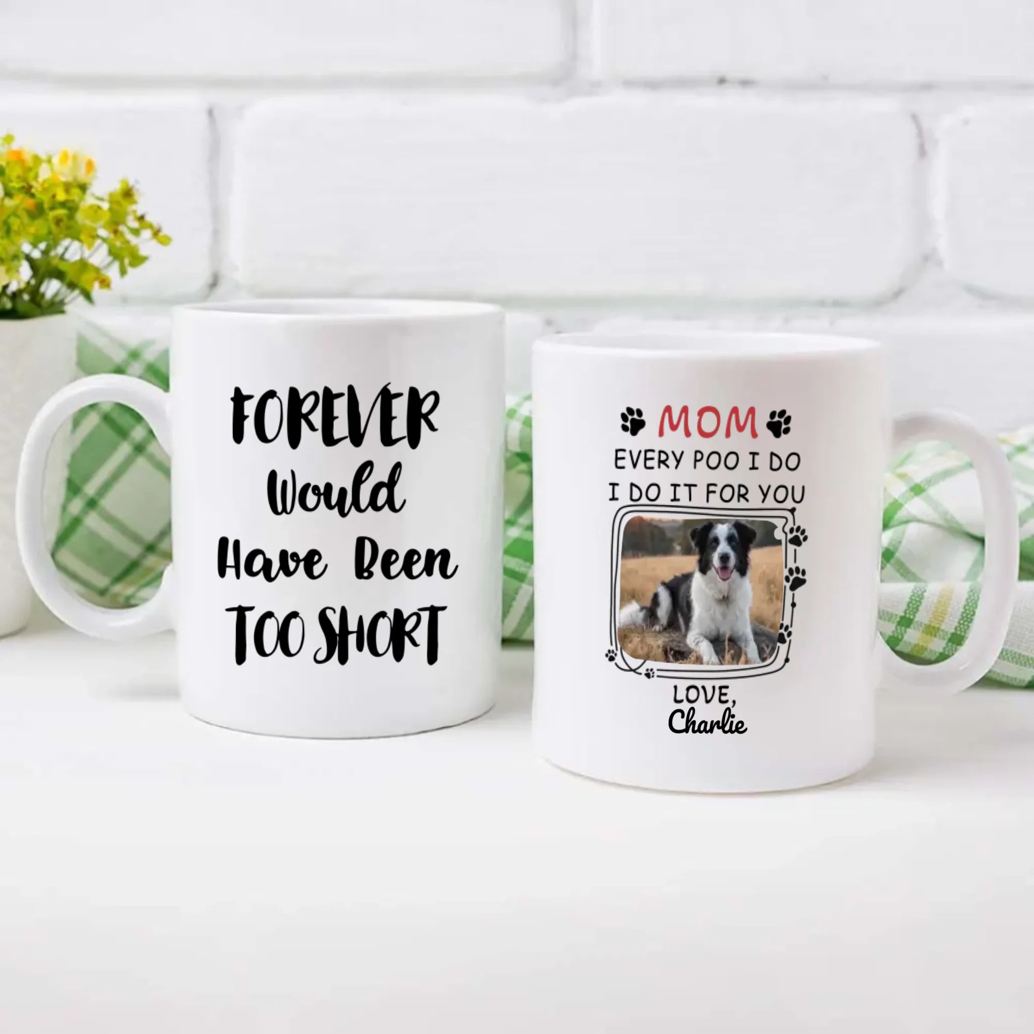 Personalized Dog Mom Mug – Custom Black and White Dog Photo & Name Gift – 89Prints